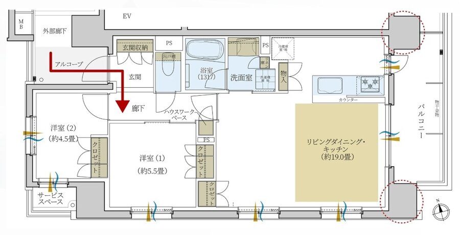 デュオヒルズ今池 間取り Aタイプ(先着順)(リフォーム)