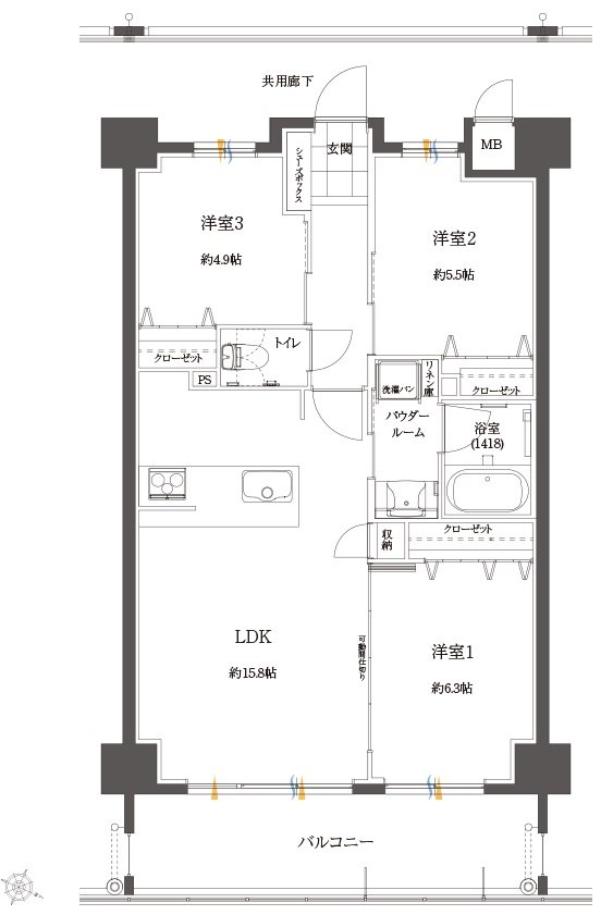 エムディア城西アリーナ レジデンス 間取り C type