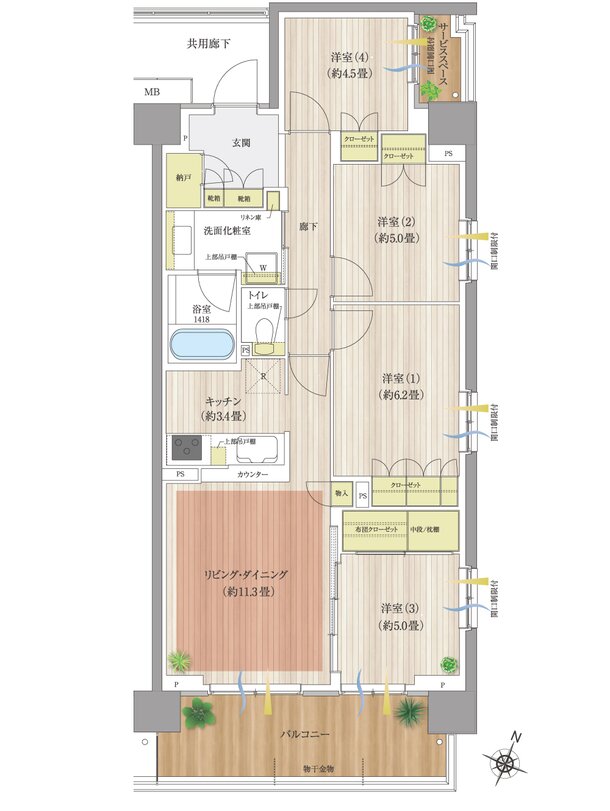 オハナ 蘇我ガーデニア 間取り A20 type
