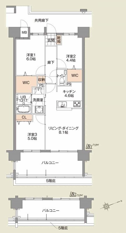 コンフォート那覇松川SUiクロスゲート 間取り B1･B2 type