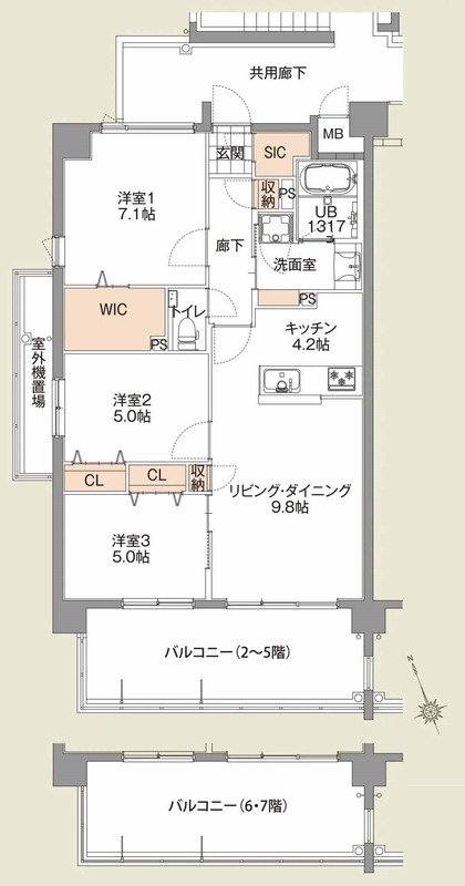 コンフォート那覇松川SUiクロスゲート 間取り G type