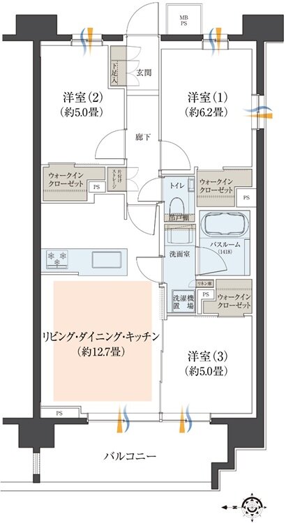 クリオ レジダンス川越 間取り C2タイプ