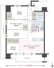 クリオ レジダンス川越 間取り D2タイプ