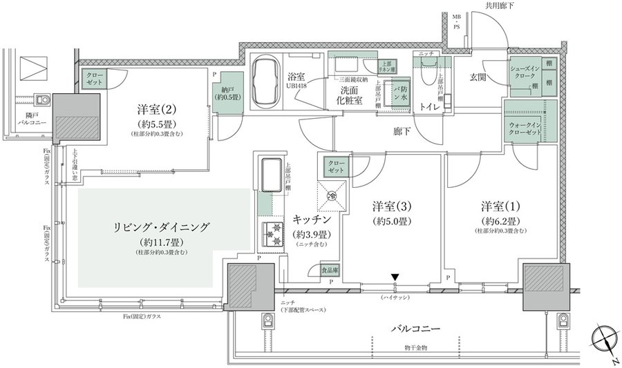 プラウドタワー小岩フロント 間取り H2 type