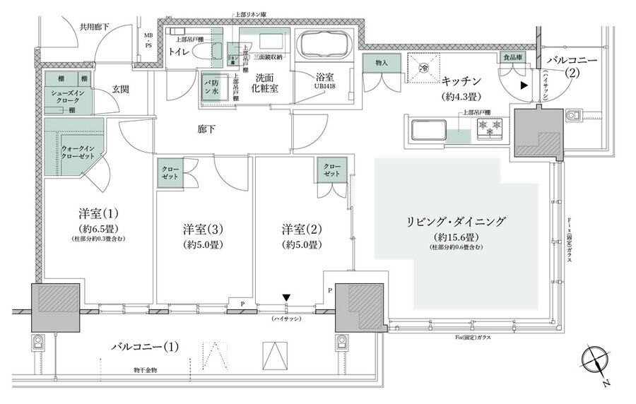 プラウドタワー小岩フロント 間取り K1 type