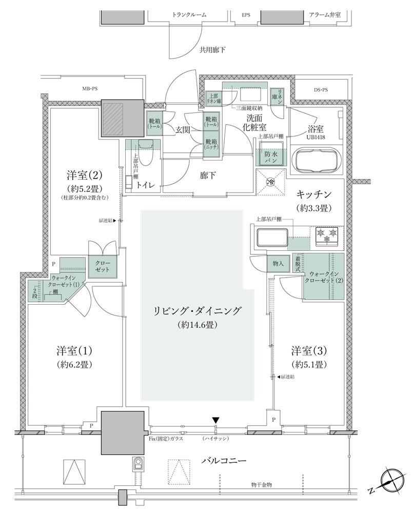 プラウドタワー小岩フロント 間取り L1 type