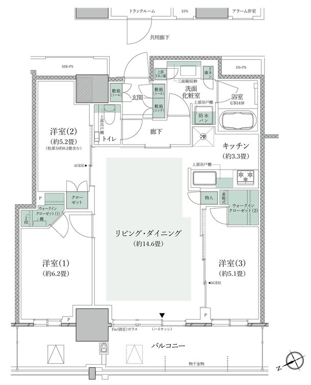 プラウドタワー小岩フロント 間取り L1 type