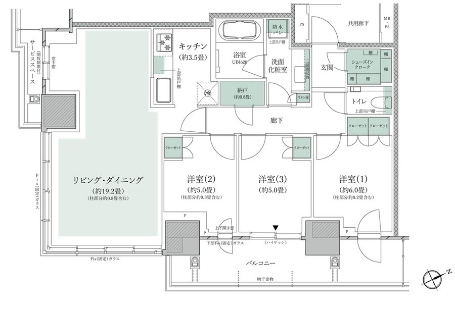 プラウドタワー小岩フロント 間取り F1 type