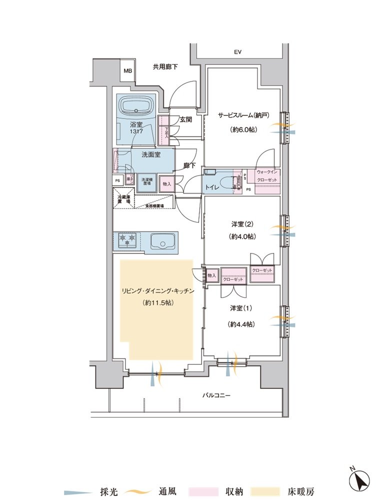 プレシス上福岡 間取り Bタイプ