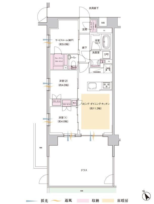 プレシス上福岡 間取り Atタイプ