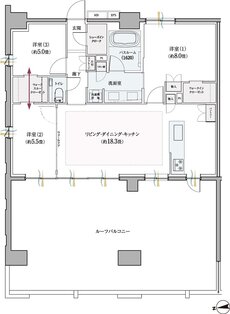 クリオ レジダンス八王子セントラルマークス 間取り Lタイプ