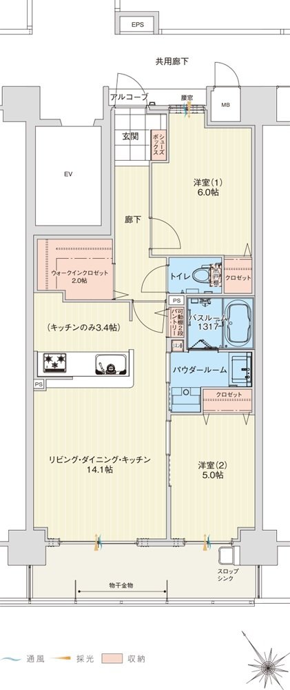 アルファスマート明石東野町 人丸ヒルズ 間取り Ｂ type