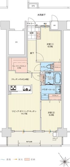 アルファスマート明石東野町 人丸ヒルズ 間取り Ｂ type