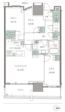 幕張ベイパーク　ライズゲートタワー 間取り E76タイプ