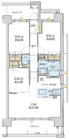 ワコーレ東灘住吉プロジェクト 間取り E type