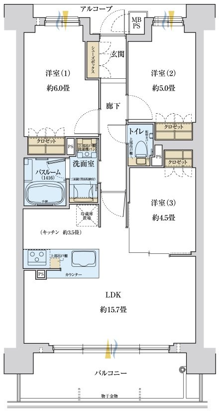 ワコーレ住吉サニースクエア 間取り B type