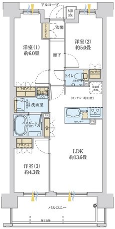 ワコーレ住吉サニースクエア 間取り D type