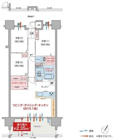 ヴェルディ沖野上［パークテラス］II 間取り C type（2～15階）