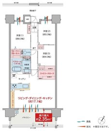 ヴェルディ沖野上［パークテラス］II 間取り D type（2～15階）