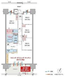 ヴェルディ沖野上［パークテラス］II 間取り D type menu1（2～15階）