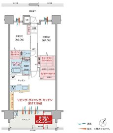 ヴェルディ沖野上［パークテラス］II 間取り D type menu2（2～15階）