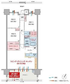 ヴェルディ沖野上［パークテラス］II 間取り E type（2～15階）