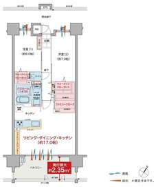 ヴェルディ沖野上［パークテラス］II 間取り F type menu2（2〜15階）