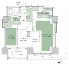 グランドヒルズ恵比寿 間取り 95M-1 type