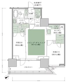グランドヒルズ恵比寿 間取り 65G'-1 type
