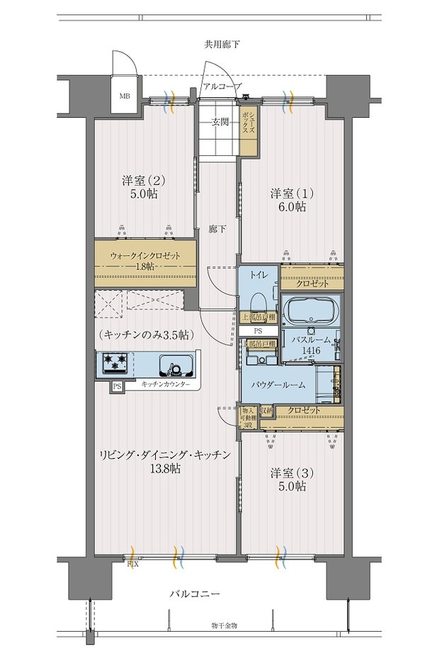 アルファステイツ西福原 間取り C TYPE