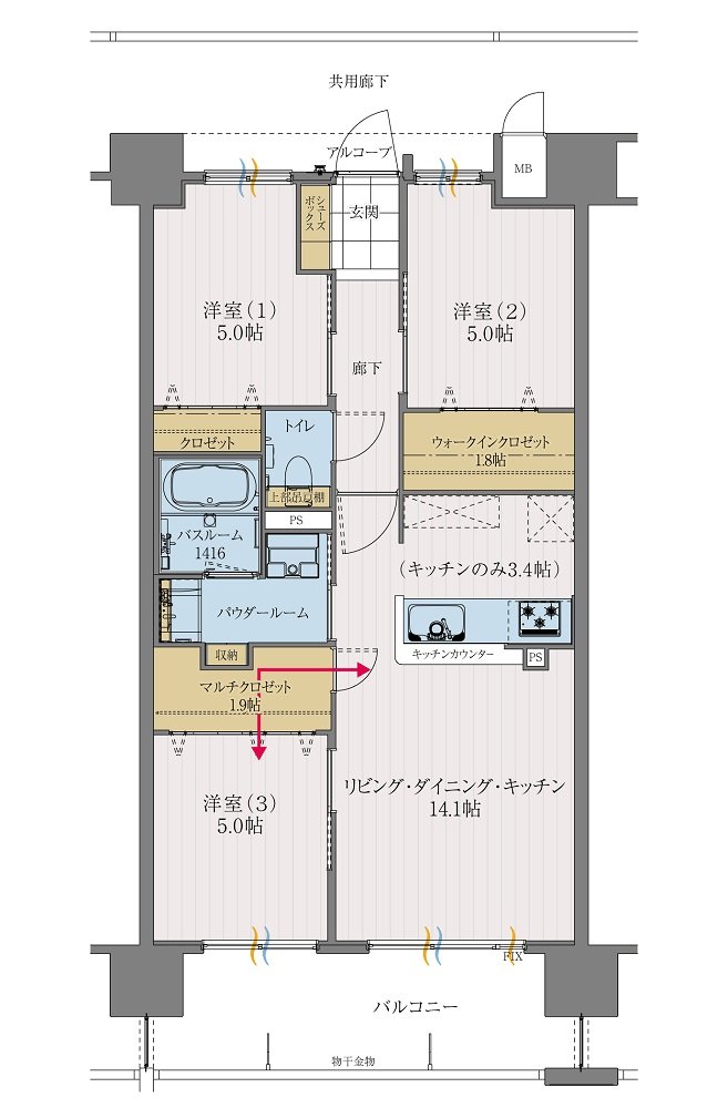 アルファステイツ西福原 間取り F TYPE