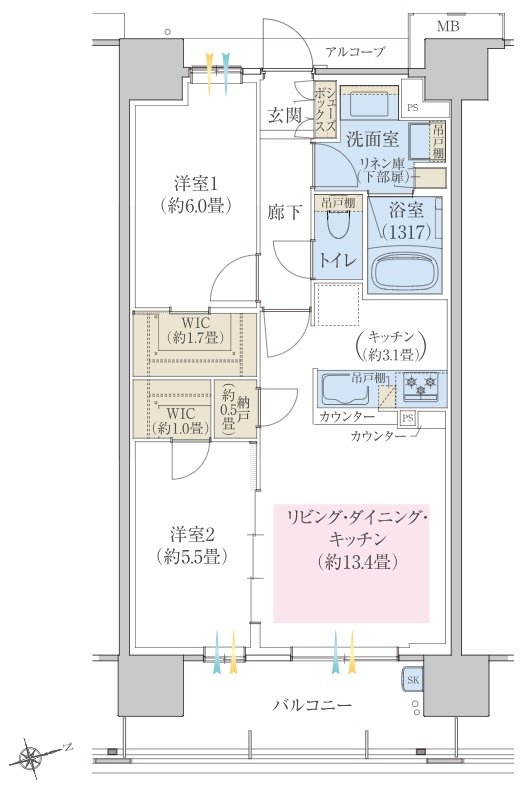 ヴェリテ東岸和田駅前 間取り Bタイプ