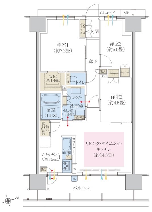 ヴェリテ東岸和田駅前 間取り Fタイプ