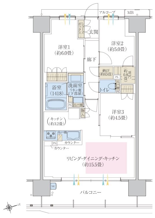 ヴェリテ東岸和田駅前 間取り Dタイプ