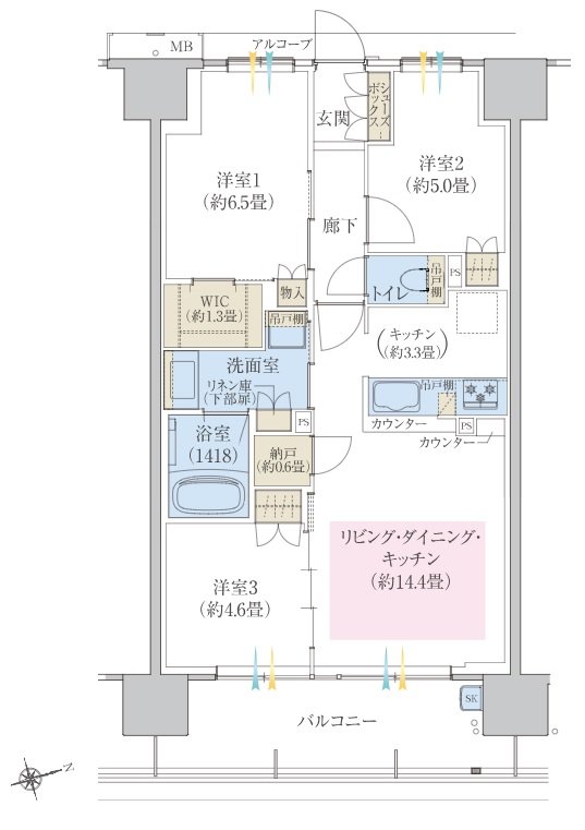 ヴェリテ東岸和田駅前 間取り Eタイプ