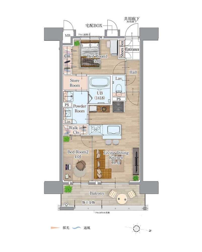 サンレリウス小倉片野NEXT 間取り B type