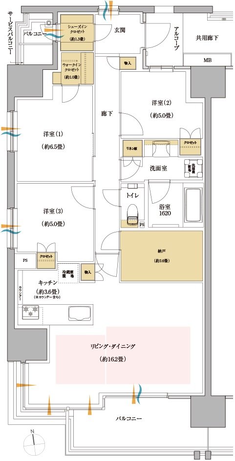 サンリヤン岐阜グランコンド 間取り Aタイプ MENU2