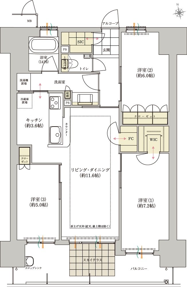 ロイヤルガーデン福島 間取り B TYPE