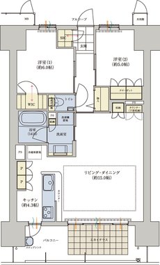 ロイヤルガーデン福島 間取り D TYPE MENU PLAN