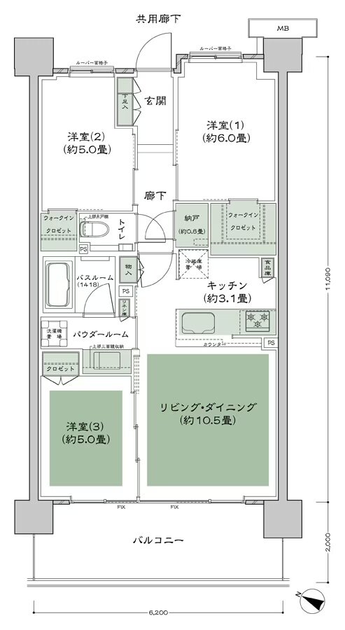 ガーデンハウス成増 間取り E2’a type