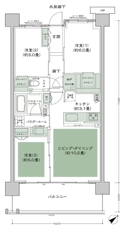 ガーデンハウス成増 間取り E2_c(A(AX3-AX4) type
