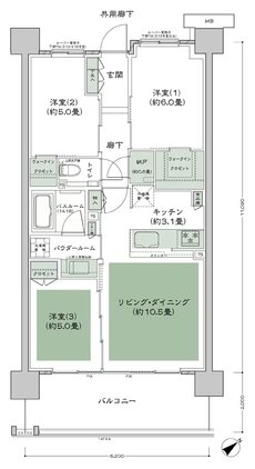 ガーデンハウス成増 間取り E2_c(A(AX3-AX4) type