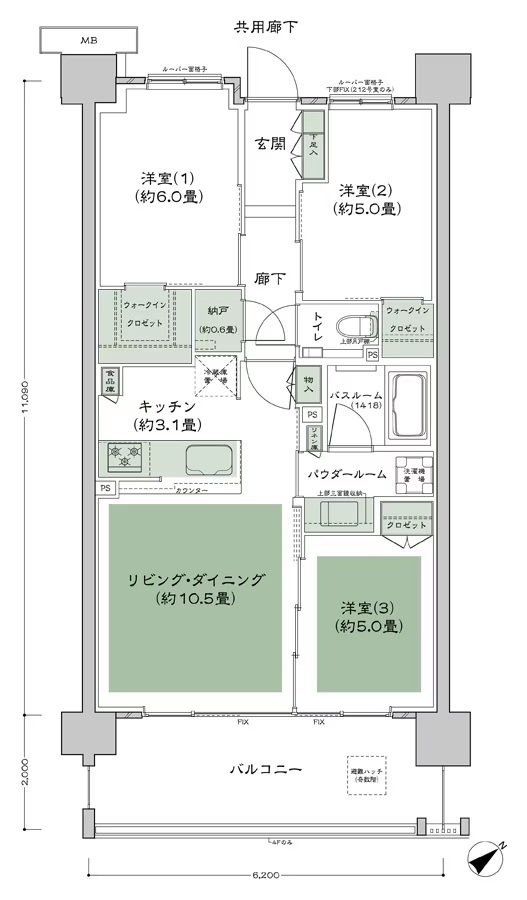 ガーデンハウス成増 間取り E2c(A_(AX2-AX3) type