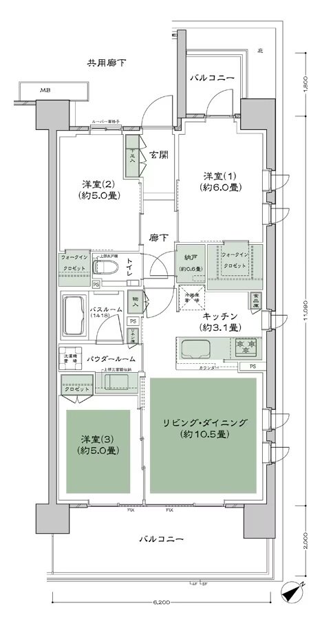 ガーデンハウス成増 間取り D1’b type