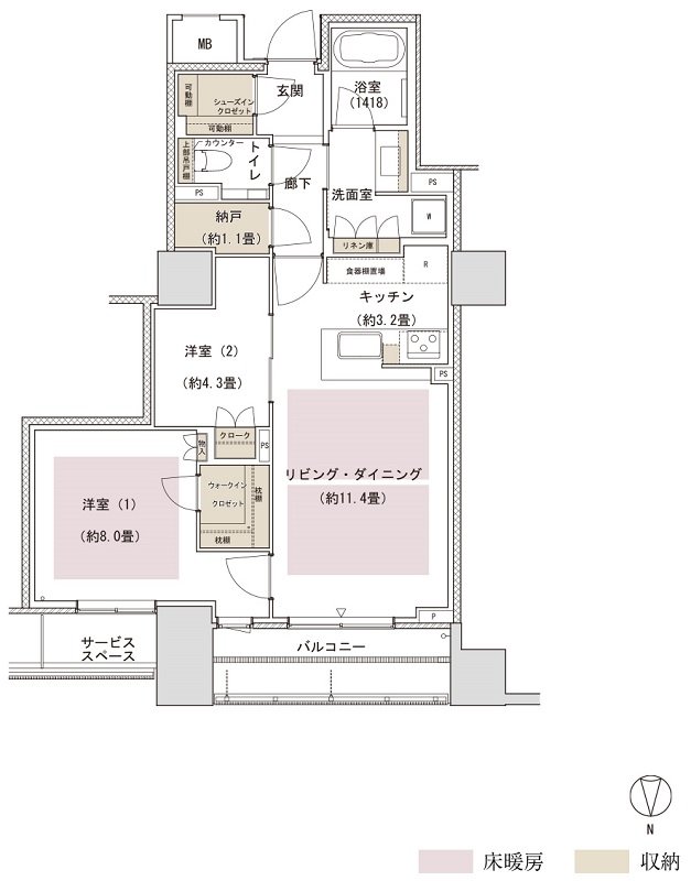 パークホームズ京都二条城 間取り Fタイプ