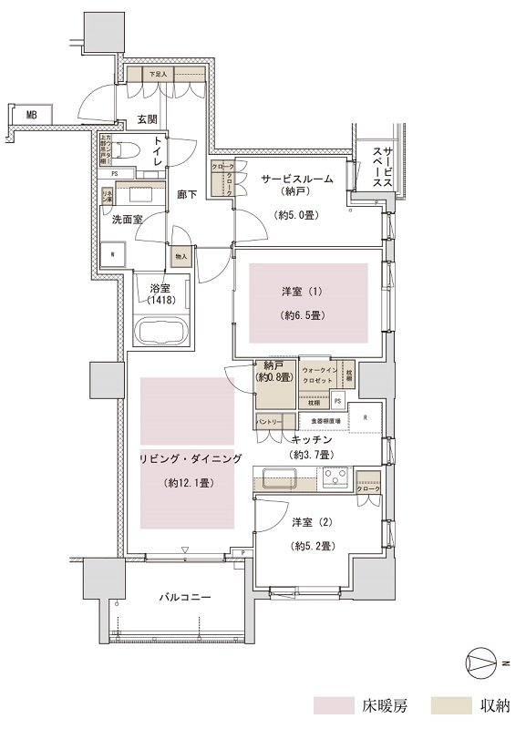 パークホームズ京都二条城 間取り Iタイプ