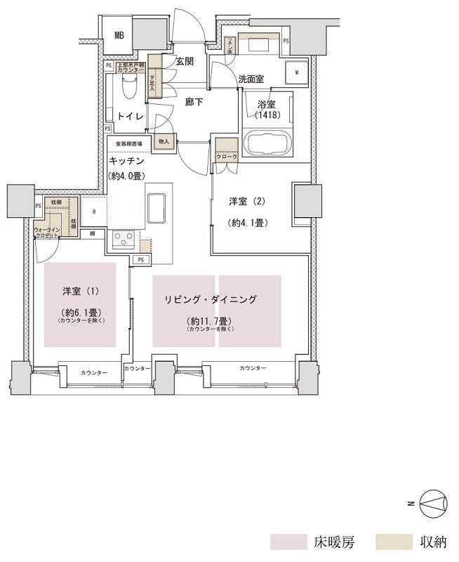 パークホームズ京都二条城 間取り Bタイプ