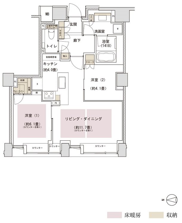 パークホームズ京都二条城 間取り Bタイプ