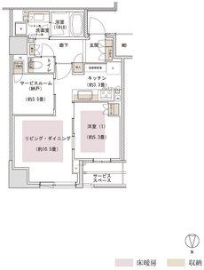 パークホームズ京都二条城 間取り Eタイプ