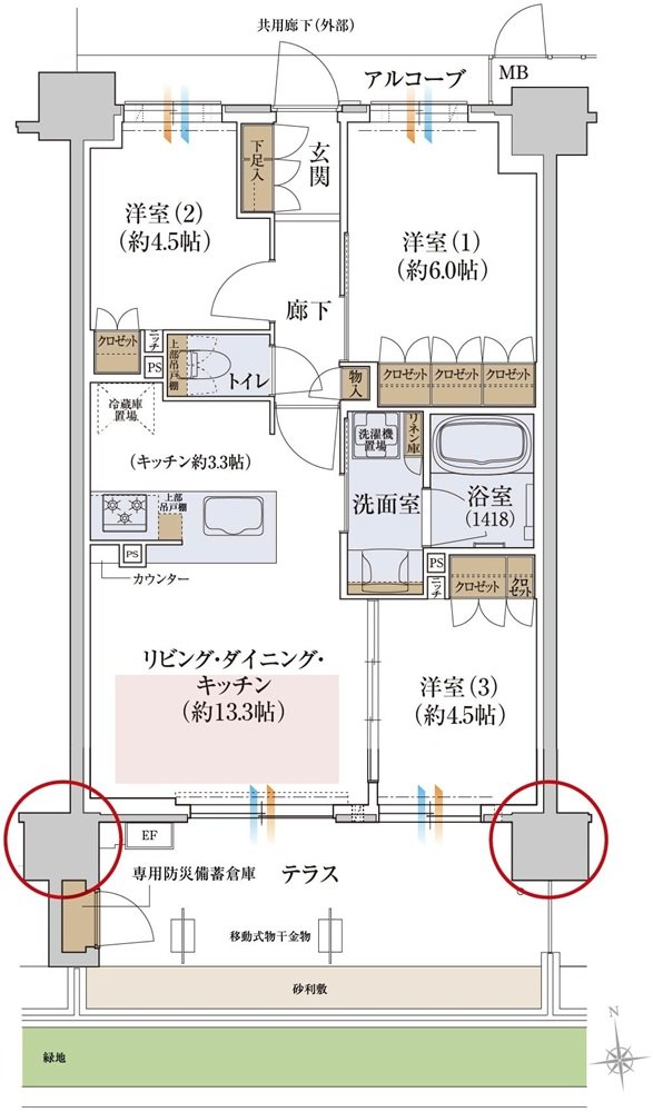 シーンズ尼崎 間取り Bg type